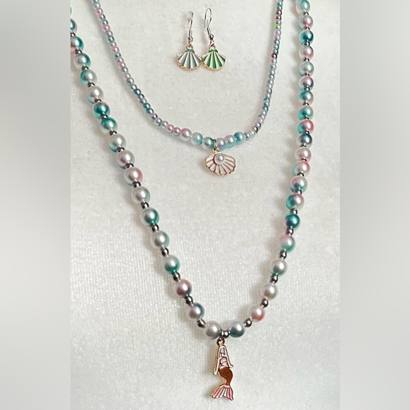 Handmade Jewelry Faux Pearl Necklace Earring Bracelet.for Valentines 💌 - Picture 2 of 5